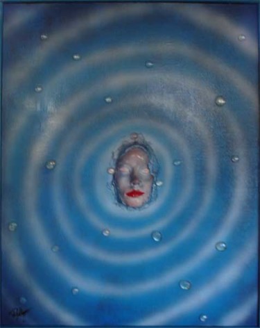 Peinture intitulée "des ronds dans l'eau" par Rodykop, Œuvre d'art originale