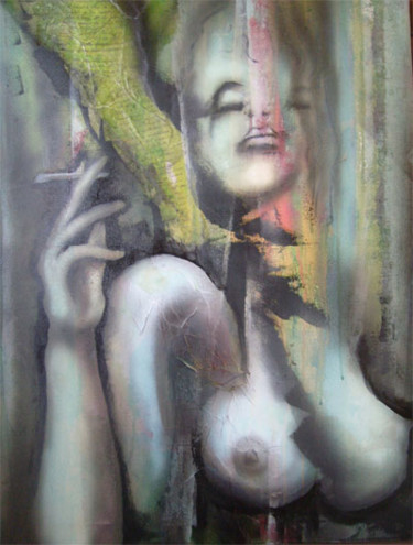 Painting titled "fumeuse" by Rodykop, Original Artwork