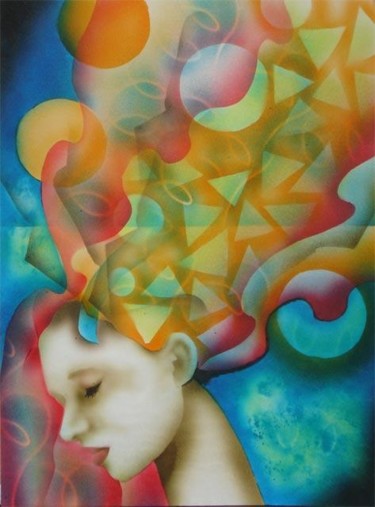 Peinture intitulée "tête" par Rodykop, Œuvre d'art originale, Huile