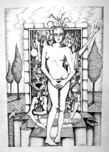 Drawing titled "la porte" by Rodykop, Original Artwork, Other