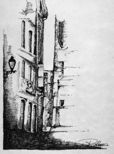 Dessin intitulée "rue de Béziers" par Rodykop, Œuvre d'art originale, Autre