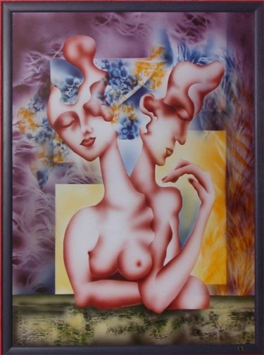 Painting titled "siamoises" by Rodykop, Original Artwork, Oil