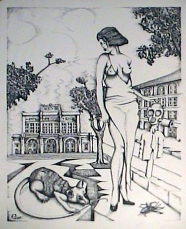 Drawing titled "theatre de Béziers" by Rodykop, Original Artwork, Other