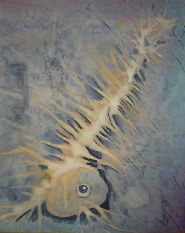 Peinture intitulée "poisson?" par Rodykop, Œuvre d'art originale, Huile