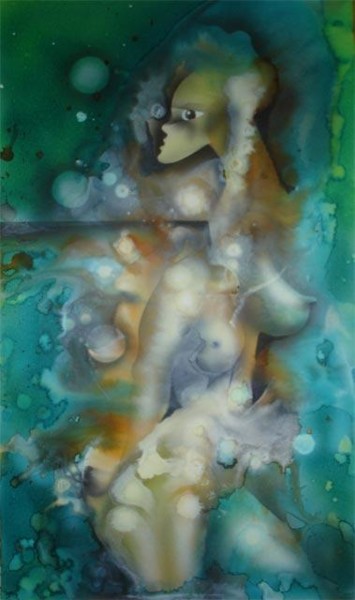 Peinture intitulée "le bain" par Rodykop, Œuvre d'art originale, Huile