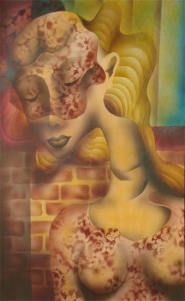 Painting titled "tete" by Rodykop, Original Artwork, Oil