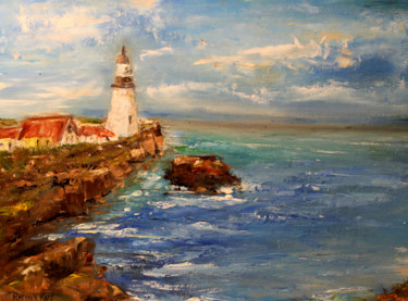 Картина под названием "Маяк  phare" - Karina Roenko, Подлинное произведение искусства, Масло