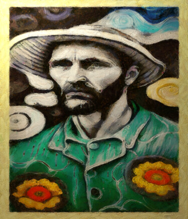Digital Arts titled "Gogh on Safari" by Rofin Kai, Original Artwork, Digital Painting