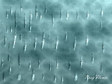 Arte digitale intitolato "Pioggia-di-Cristall…" da Rosyflower, Opera d'arte originale