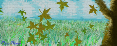 Arte digitale intitolato "foglie autunnali.jpg" da Rosyflower, Opera d'arte originale, Pittura digitale