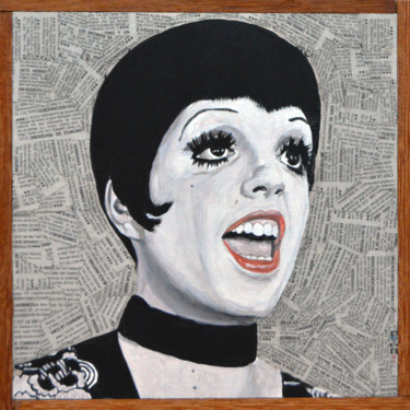 Painting titled "LIZA MINELLI" by Roge Fdez, Original Artwork, Acrylic Mounted on Wood Panel