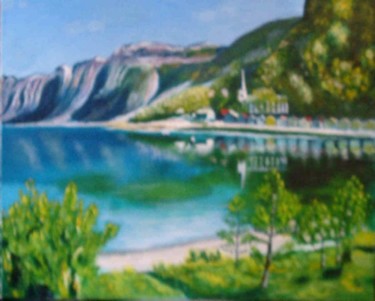 Peinture intitulée "Lac en Norvège" par Roger Andre, Œuvre d'art originale