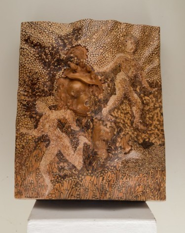 Скульптура под названием "Violence" - Roger Aubert, Подлинное произведение искусства, Дерево