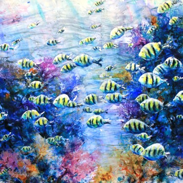 Malerei mit dem Titel "poisson bagnard" von Roger Boubenec, Original-Kunstwerk, Aquarell