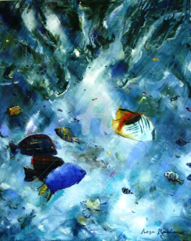 Картина под названием "poisson papillon" - Roger Boubenec, Подлинное произведение искусства, Масло
