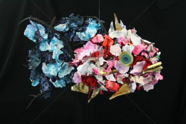 Rzeźba zatytułowany „le poisson couleur…” autorstwa Roger Boubenec, Oryginalna praca, Papier