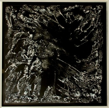 Painting titled "argent-sur-noir  65…" by Cazo, Original Artwork, Acrylic