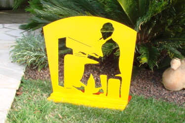 Скульптура под названием "Le pianiste façon F…" - Roger Drouin, Подлинное произведение искусства, Металлы