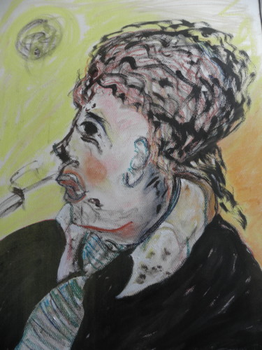 Disegno intitolato "Le fumeur ..." da Roger Ernest Jankow, Opera d'arte originale, Altro