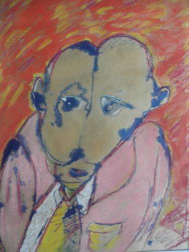 Рисунок под названием "L'Homme à la cravat…" - Roger Ernest Jankow, Подлинное произведение искусства