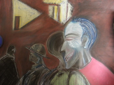 Рисунок под названием "le tango....the tan…" - Roger Ernest Jankow, Подлинное произведение искусства, Пастель
