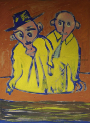 Dessin intitulée "Les Deux Amis....20…" par Roger Ernest Jankow, Œuvre d'art originale, Autre