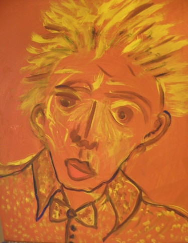 Peinture intitulée "Autoportrait jeune" par Roger Ernest Jankow, Œuvre d'art originale, Huile