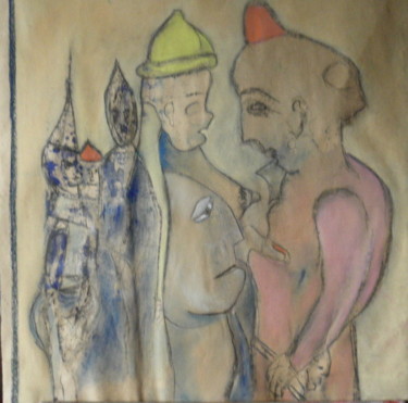 Zeichnungen mit dem Titel "CORONATHERAPIE SOCI…" von Roger Ernest Jankow, Original-Kunstwerk, Pastell