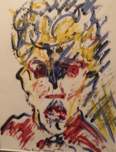 Drawing titled "FIN DE PARTIE..COVI…" by Roger Ernest Jankow, Original Artwork, Pastel