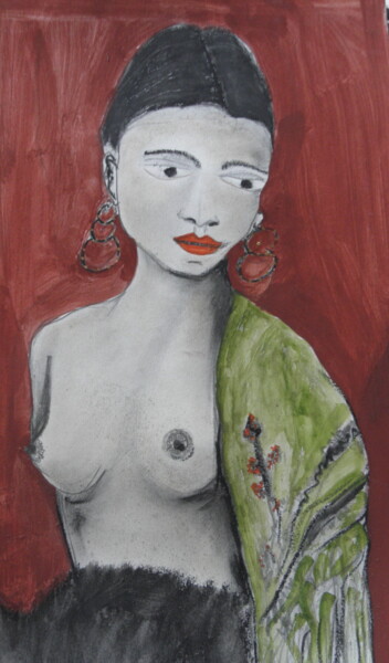 ANDALOUSE.. Dibujo titulada "ANDALOUSE.." por Roger Ernest Jankow, Obra de arte original, Gouache