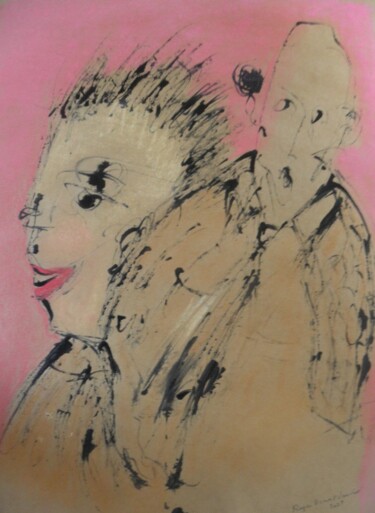 Drawing titled "Sans titre..CE JOUR…" by Roger Ernest Jankow, Original Artwork, Tempera