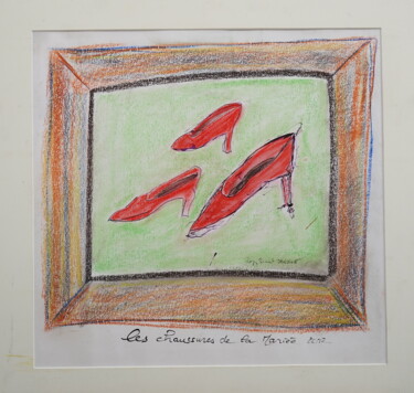 Drawing titled "Les  chaussures de…" by Roger Ernest Jankow, Original Artwork, Tempera