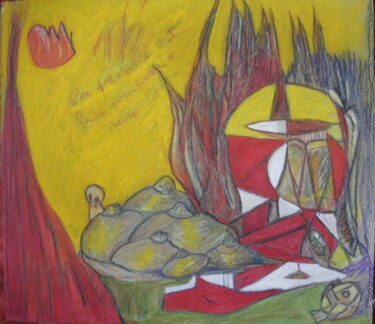 Disegno intitolato "la peinture est fai…" da Roger Ernest Jankow, Opera d'arte originale, Tempera