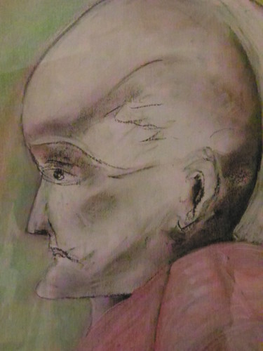 Disegno intitolato "La Meditation...méd…" da Roger Ernest Jankow, Opera d'arte originale, Pastello