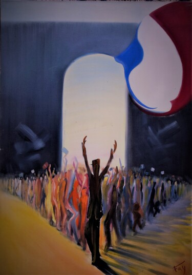 Painting titled "Figuratif Simplifié…" by Roger Fayolle, Original Artwork, Acrylic