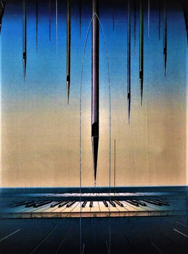 Peinture intitulée "no-630-25fig-l'orgu…" par Roger Fayolle, Œuvre d'art originale