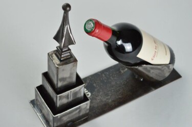 Sculpture intitulée "Porte bouteilles Ne…" par Roger Flores, Œuvre d'art originale, Métaux