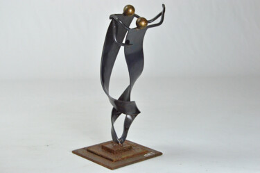 Sculpture titled "TOURBILLON de pas" by Roger Flores, Original Artwork, Metals