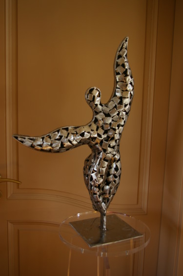 Sculpture titled "Funambule" by Roger Garcie, Original Artwork, Metals