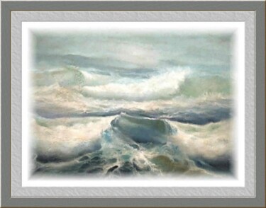 Pittura intitolato "Luce nel mare mosso" da Roger Harb, Opera d'arte originale