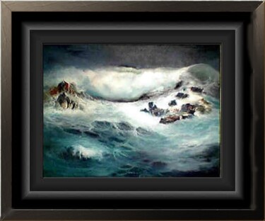 Pittura intitolato "Mare mosso" da Roger Harb, Opera d'arte originale
