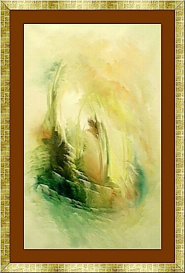 Pittura intitolato "La foresta misterio…" da Roger Harb, Opera d'arte originale