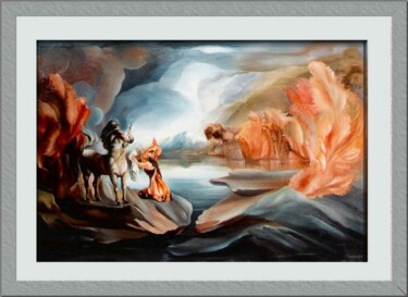 Pittura intitolato "Il centauro ferito" da Roger Harb, Opera d'arte originale
