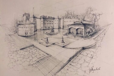 Disegno intitolato "Freehand sketch "No…" da Roger Harb, Opera d'arte originale, Inchiostro