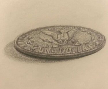 Drawing titled "Il dollaro" by Roger Harb, Original Artwork, Pencil