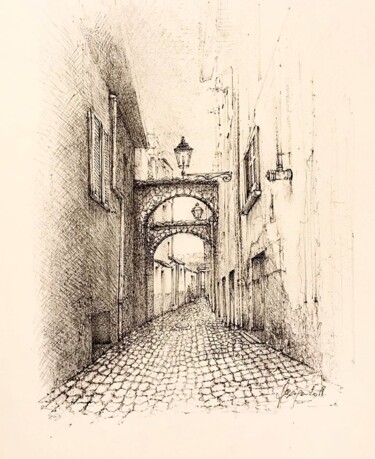 Drawing titled "Alatri" by Roger Harb, Original Artwork, Ink