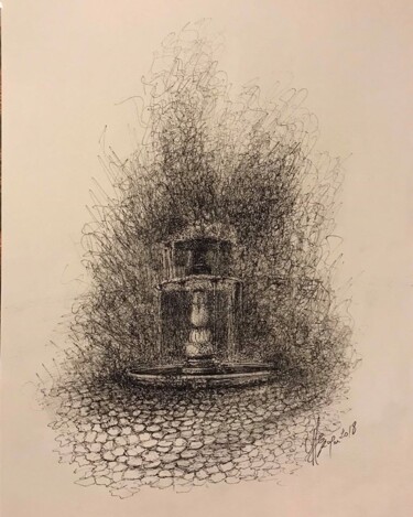 Drawing titled "Freehand sketch "La…" by Roger Harb, Original Artwork, Ink
