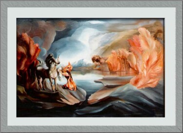 Pittura intitolato "il centauro ferito…" da Roger Harb, Opera d'arte originale