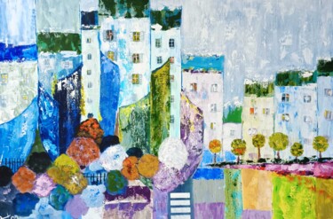 Painting titled "Paris. Le parc (com…" by Roger Loyer (Anton), Original Artwork, Acrylic Mounted on Wood Stretcher frame