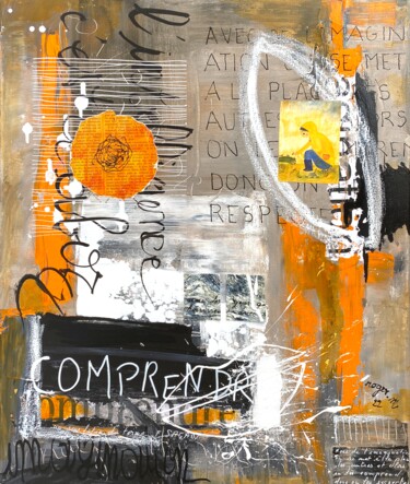 Painting titled "Te Comprendre" by Roger.M, Original Artwork, Acrylic Mounted on Wood Stretcher frame